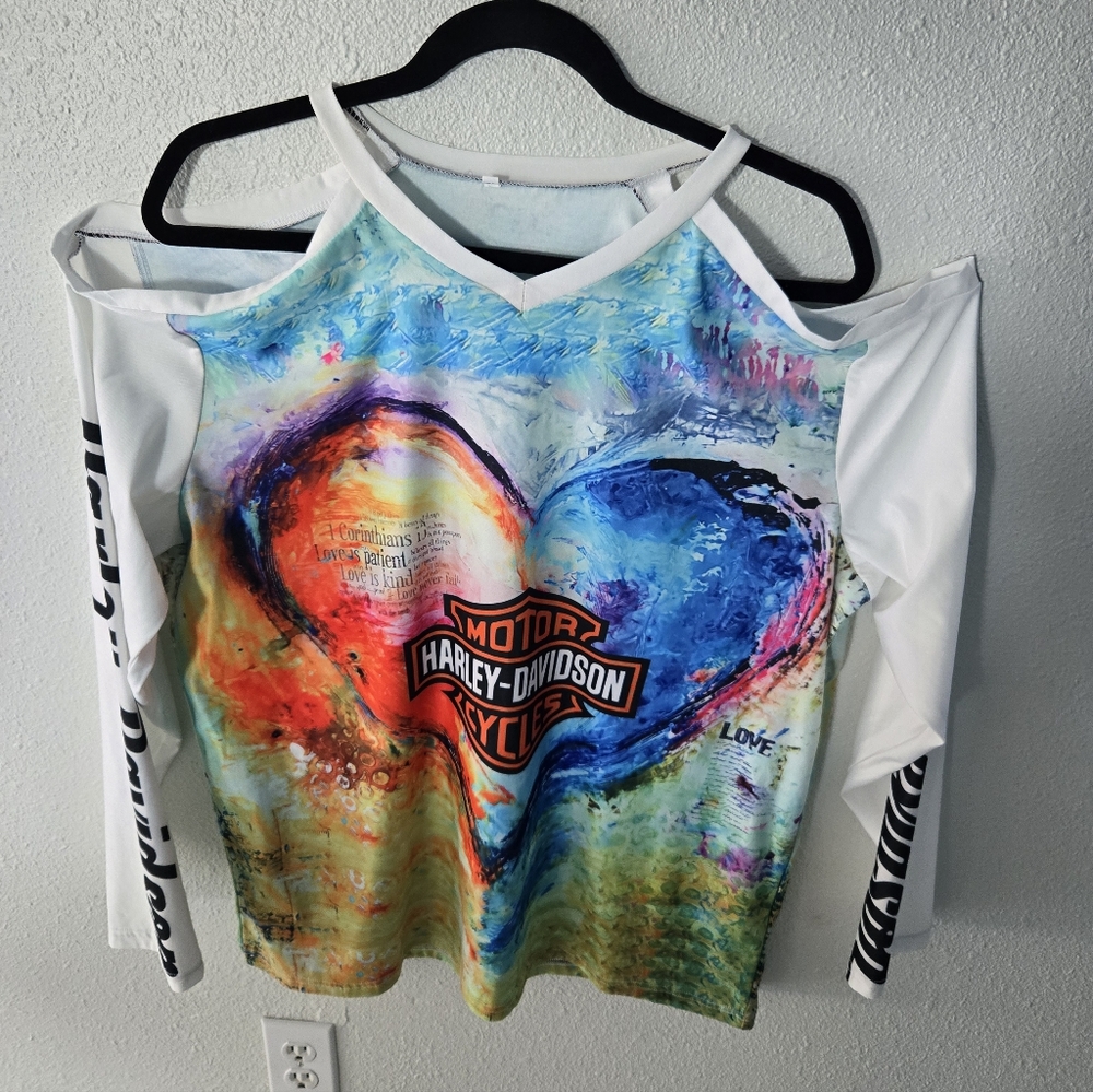 Harley-Davidson Colorful Heart Long Sleeve Tee